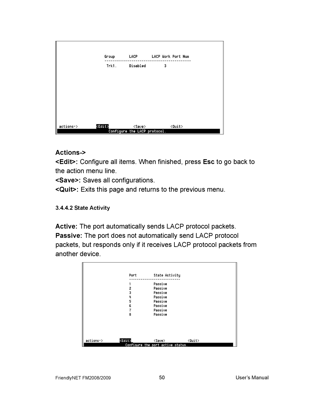 Asante Technologies FM2008/2009 user manual State Activity 