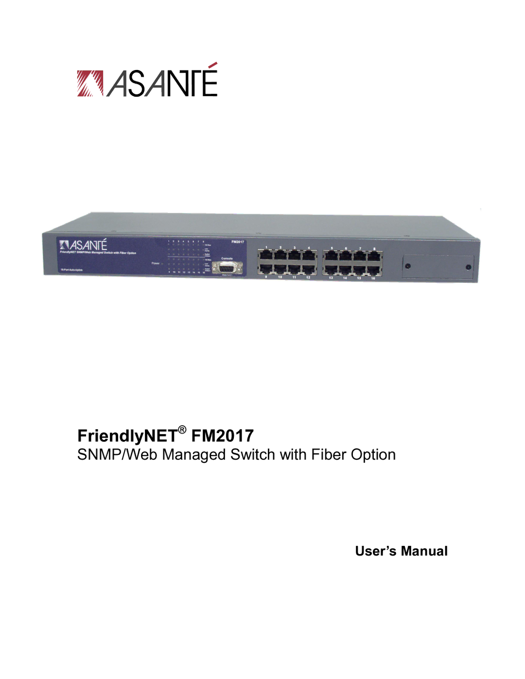 Asante Technologies user manual FriendlyNET FM2017 