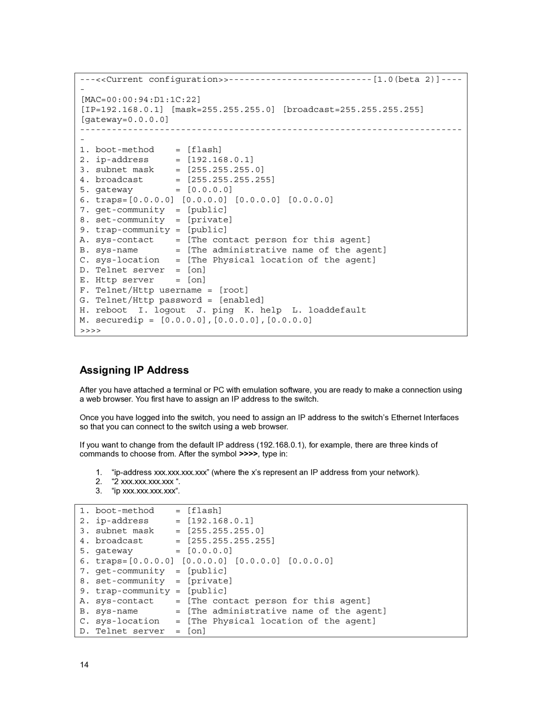 Asante Technologies FM2017 user manual Assigning IP Address 