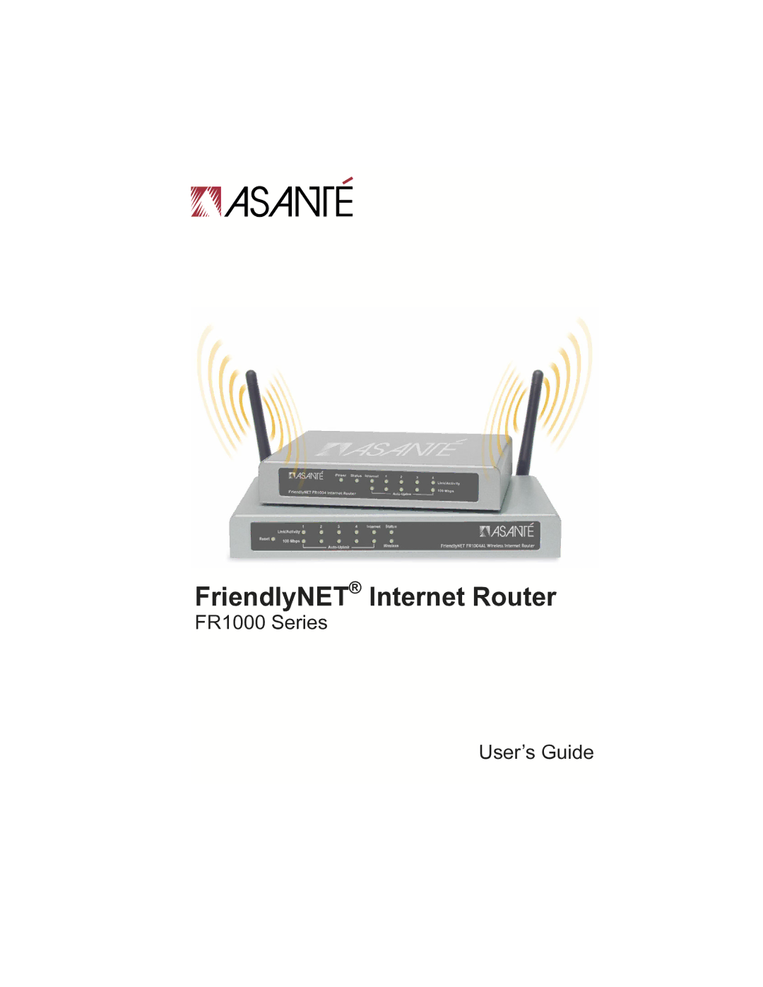 Asante Technologies FR1000 manual FriendlyNET Internet Router 