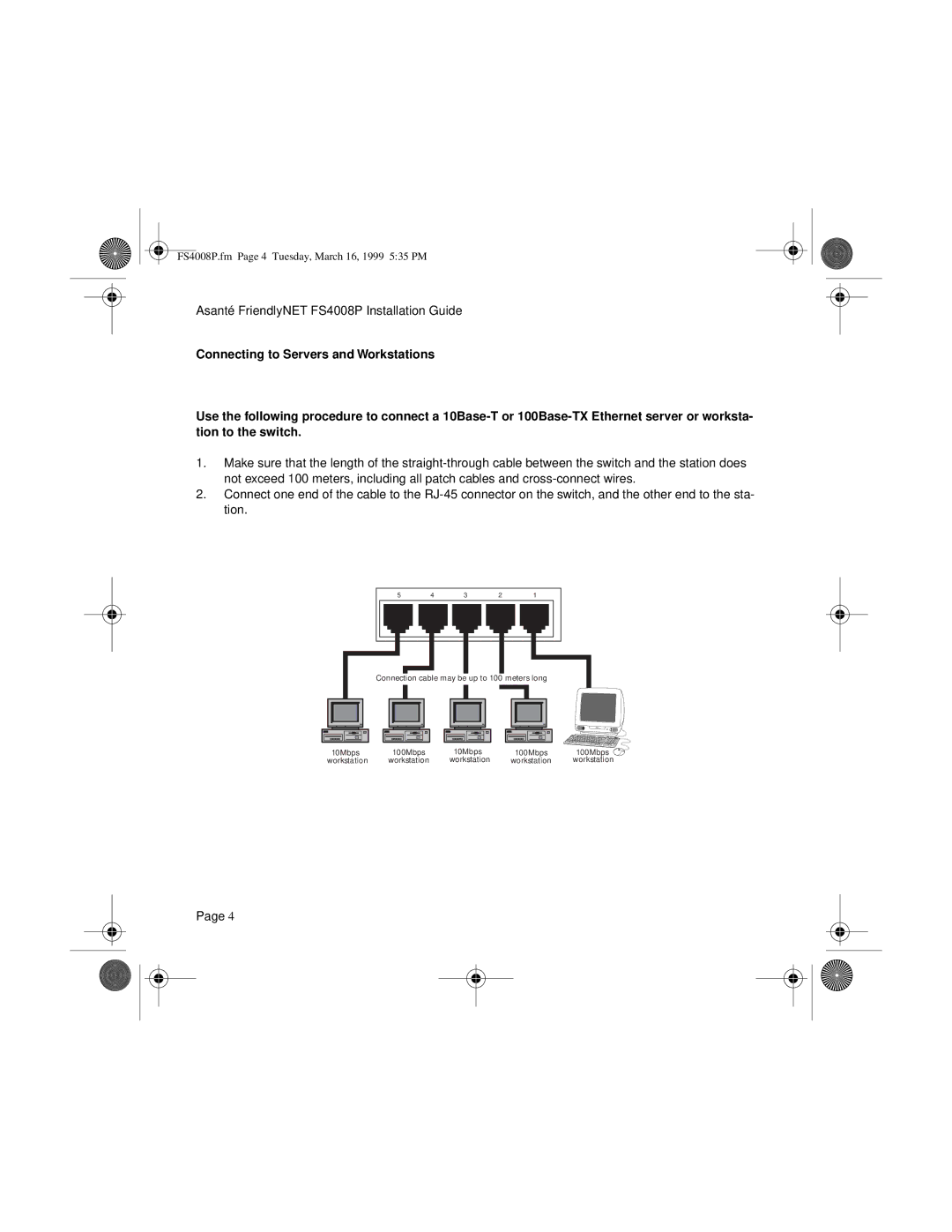 Asante Technologies manual FS4008P.fm Page 4 Tuesday, March 16, 1999 535 PM 