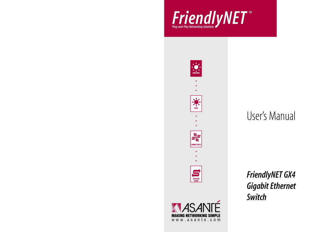 Asante Technologies GX4 user manual FriendlyNET 
