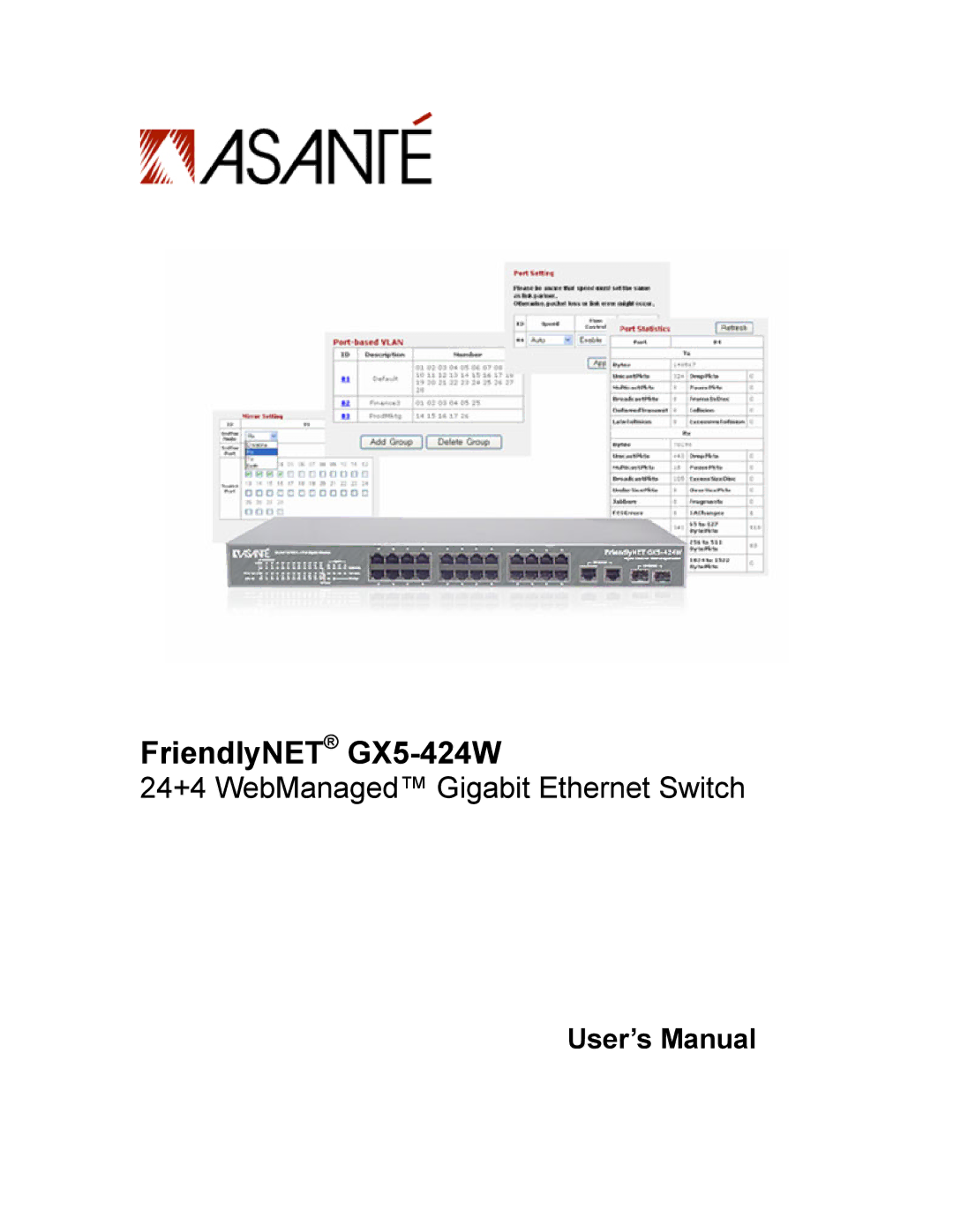 Asante Technologies user manual FriendlyNET GX5-424W 