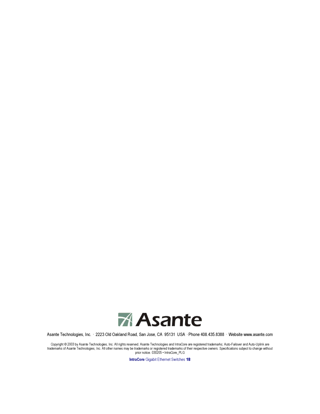 Asante Technologies IC3524-2G, IC35516-T, IC3548-2GT, IC35516-G manual IntraCore Gigabit Ethernet Switches 