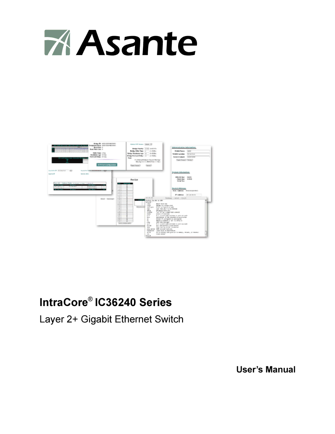 Asante Technologies user manual IntraCore IC36240 Series 