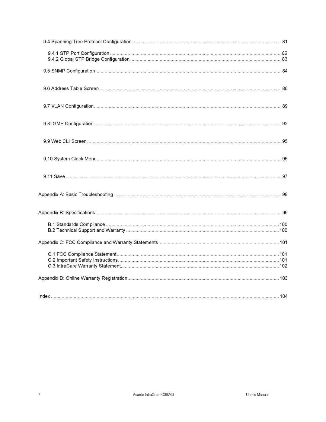 Asante Technologies IC36240 user manual Technical Support and Warranty 