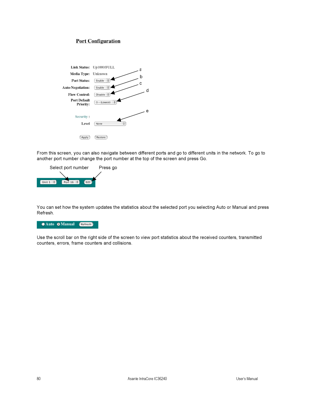 Asante Technologies IC36240 user manual Press go 