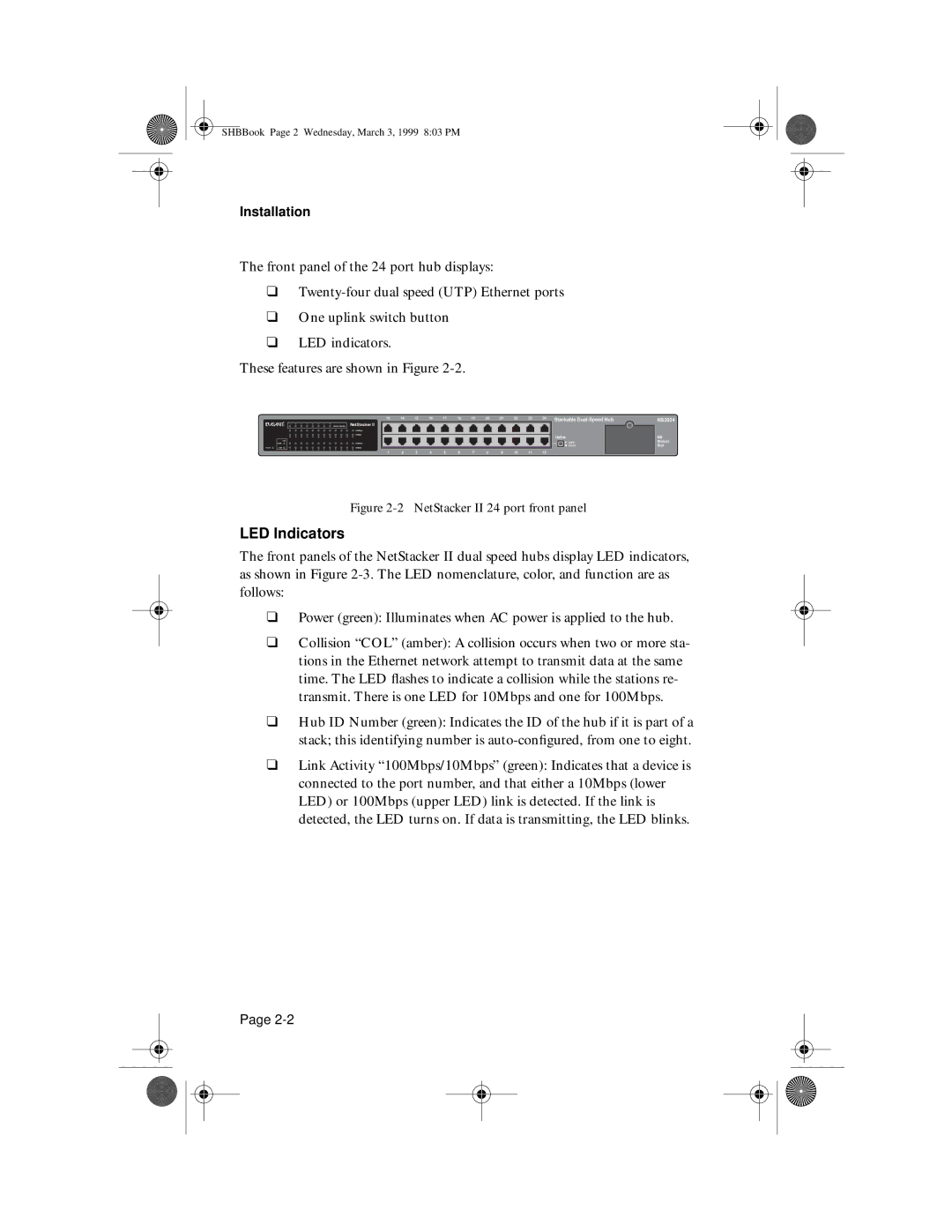 Asante Technologies II user manual LED Indicators 