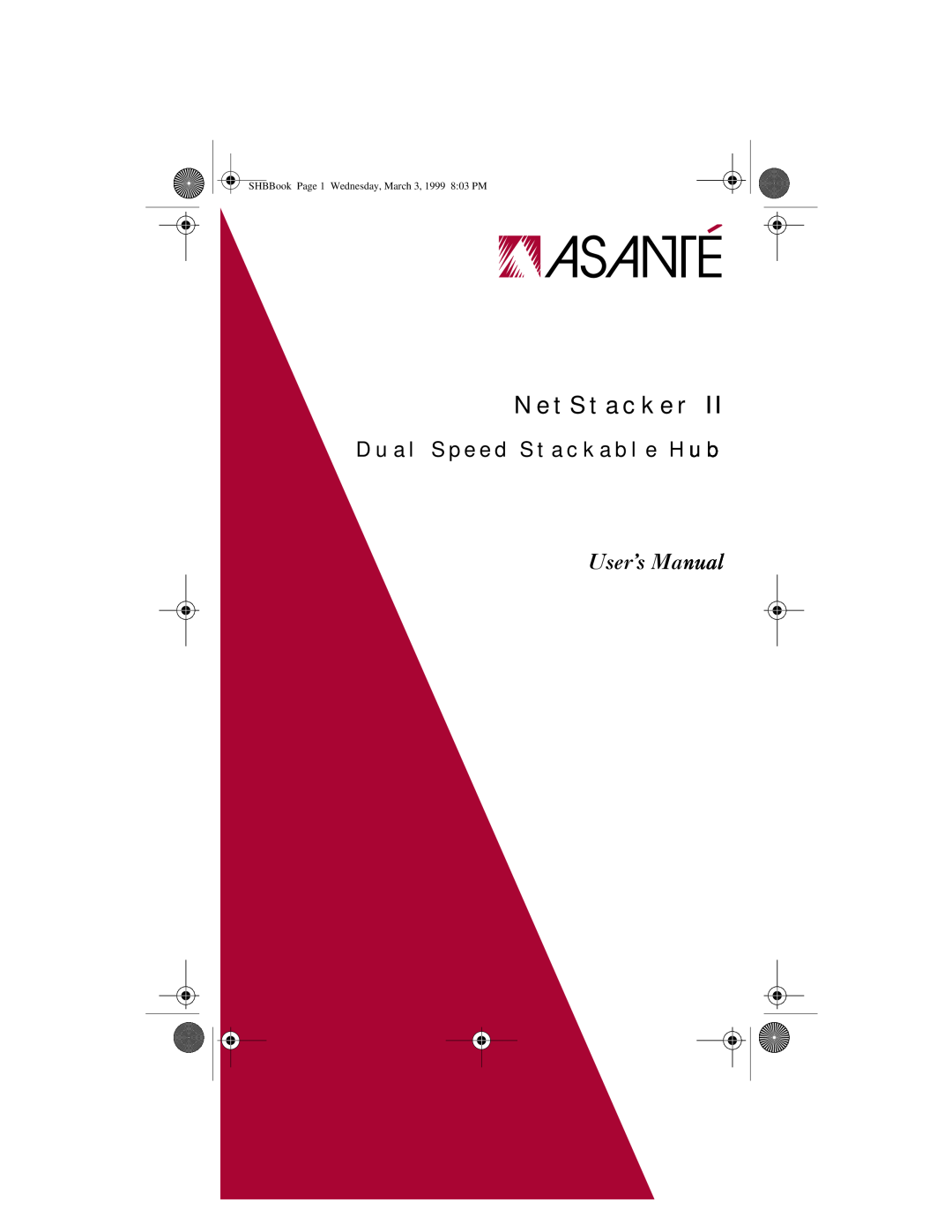 Asante Technologies II user manual User’s Manual, Netstacker, Dual Speed Stackable Hub 