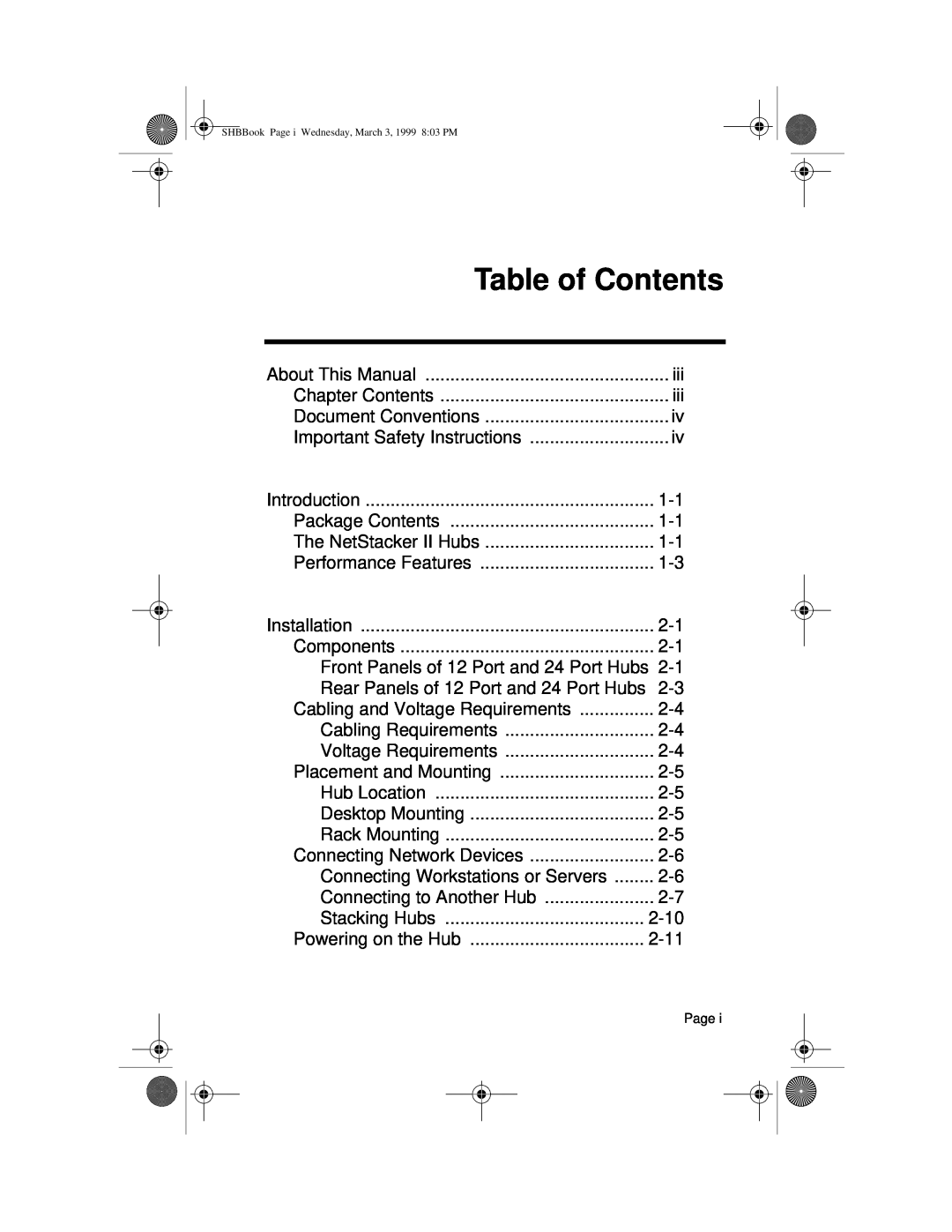 Asante Technologies II user manual Table of Contents, Document Conventions 