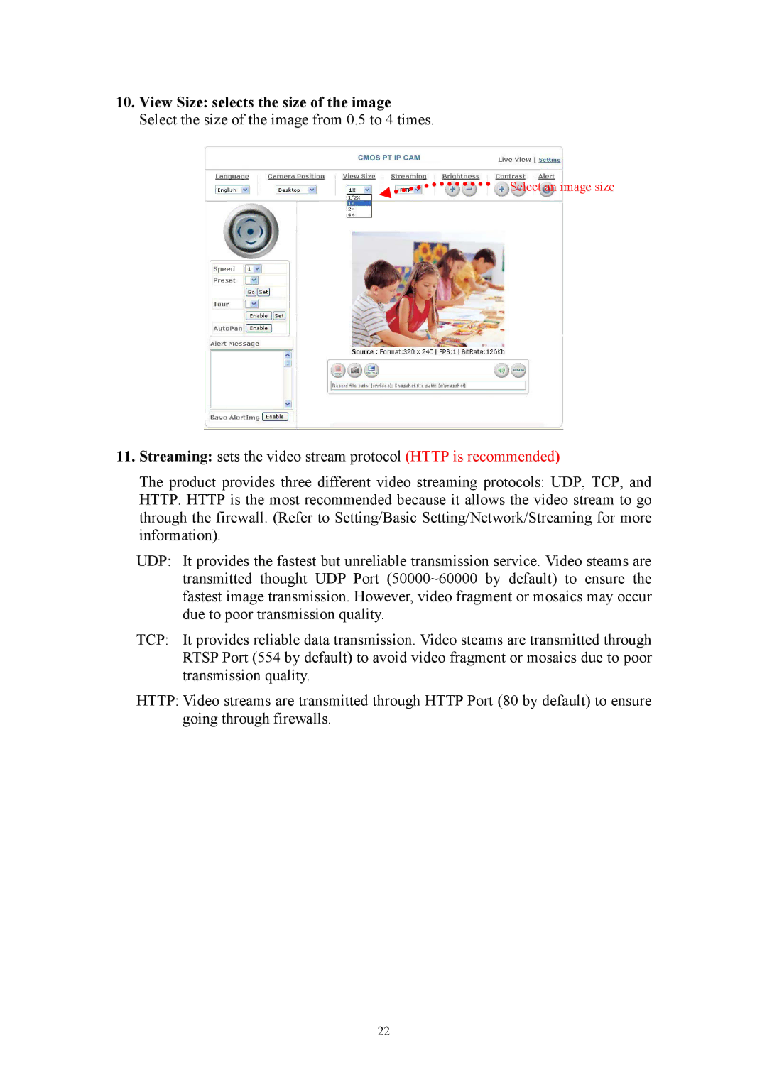 Asante Technologies Voyager II user manual Select an image size 