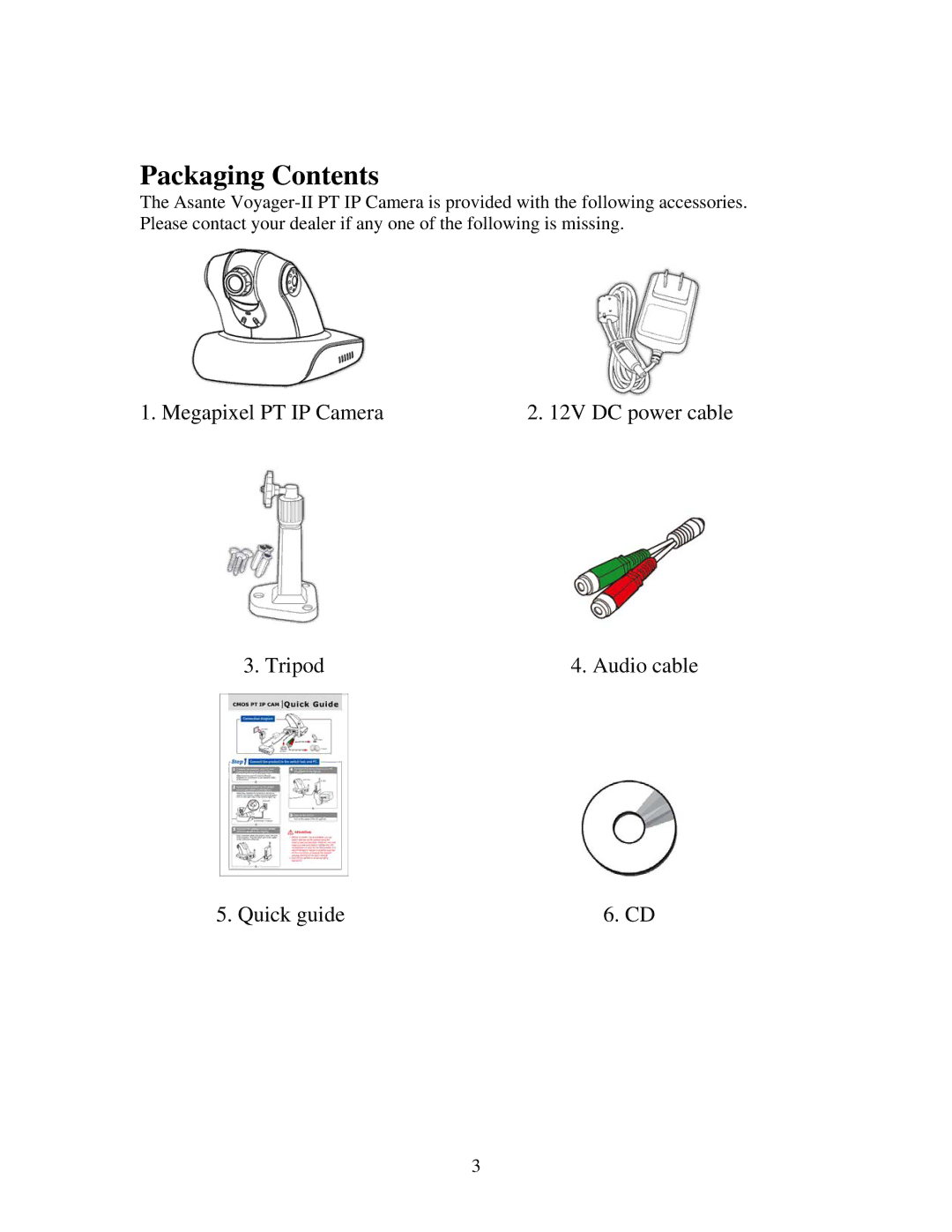 Asante Technologies Voyager II user manual Packaging Contents 