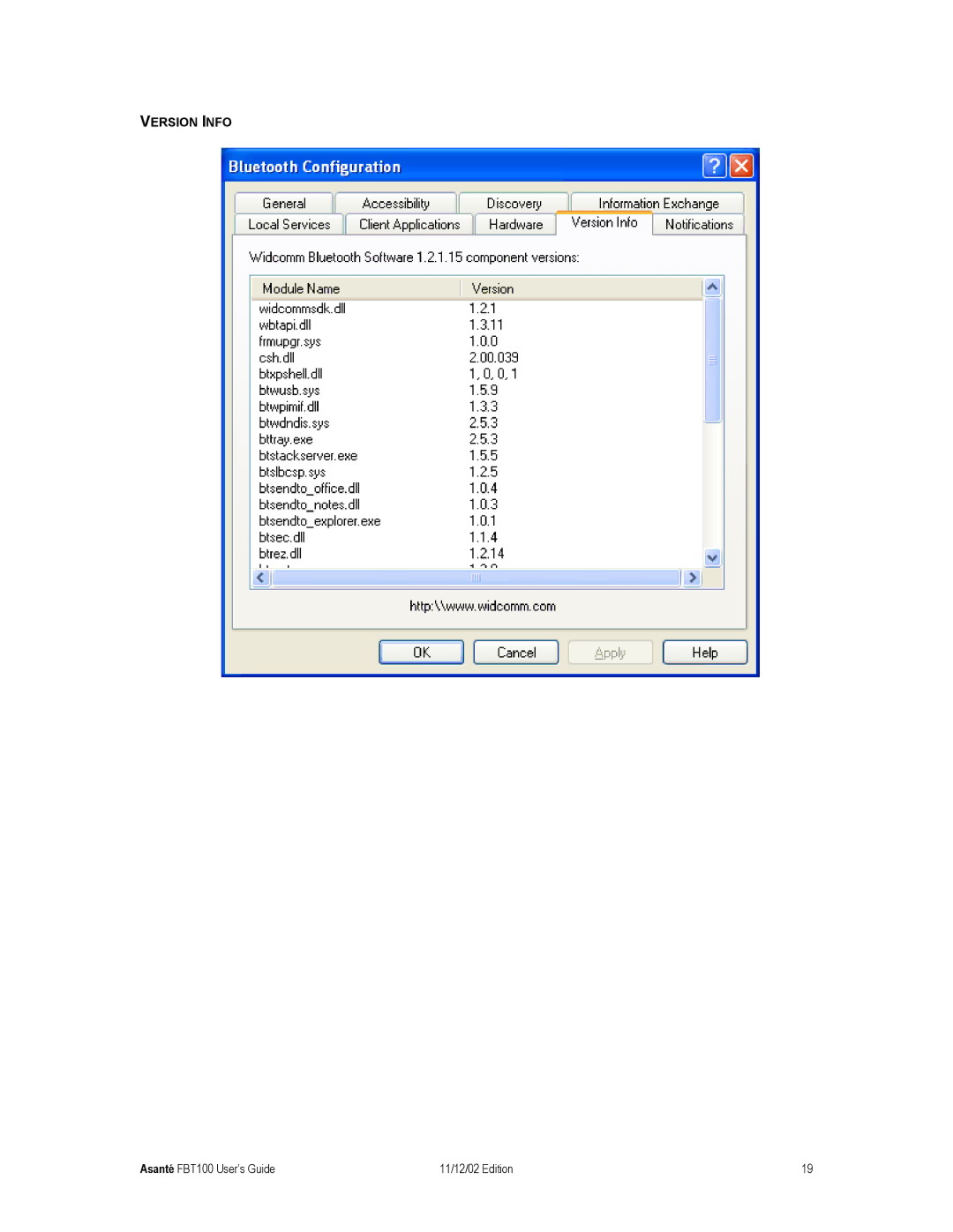 Asante Technologies Wireless USB Adapter user manual Version Info 