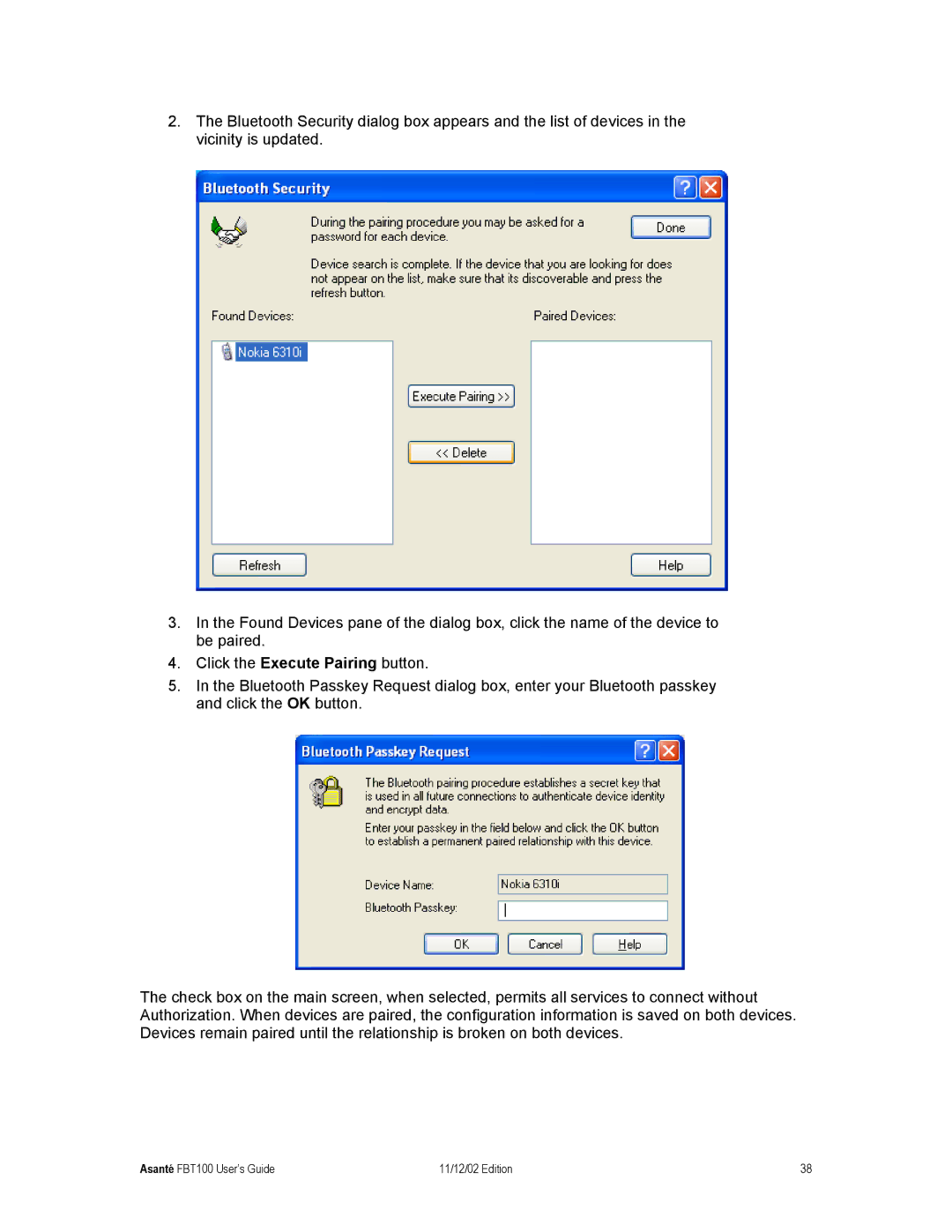 Asante Technologies Wireless USB Adapter user manual Asanté FBT100 User’s Guide 11/12/02 Edition 