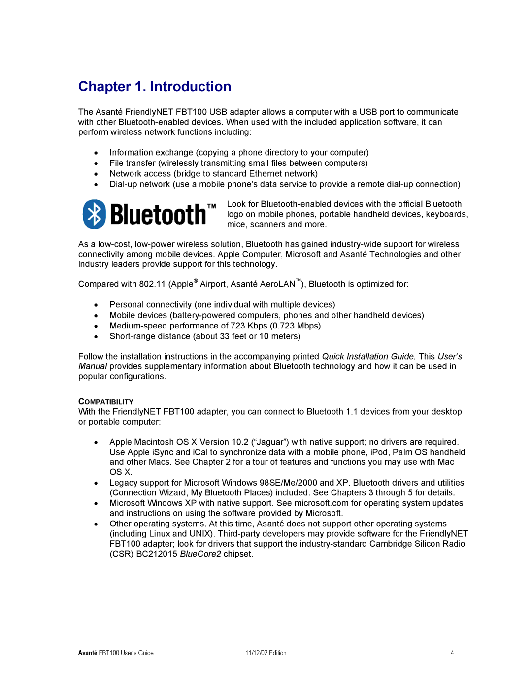 Asante Technologies Wireless USB Adapter user manual Introduction 