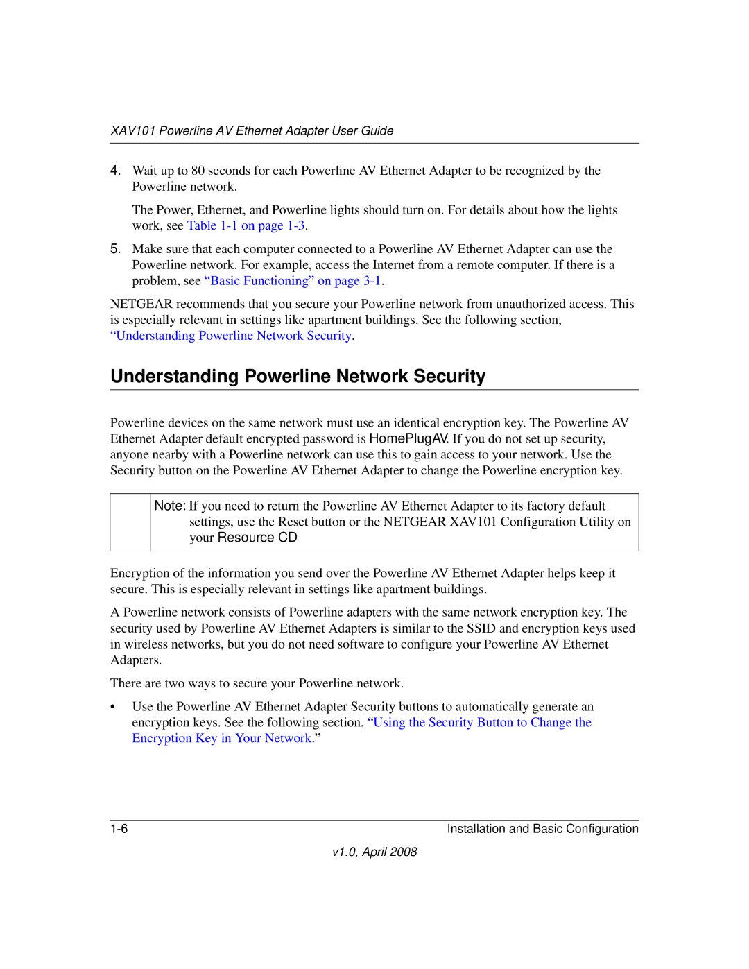 Asante Technologies XAV101 manual Understanding Powerline Network Security, Your Resource CD 