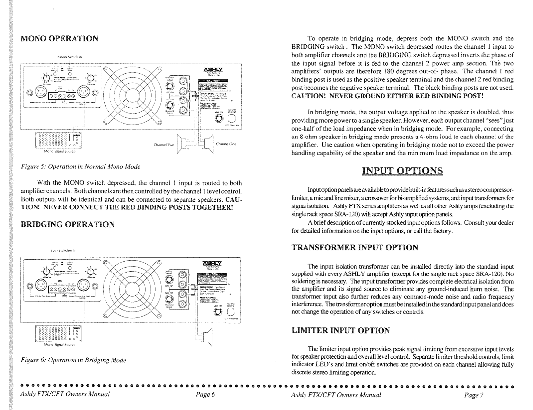 Ashly CFT-SERIES, FTX-SERIES manual 