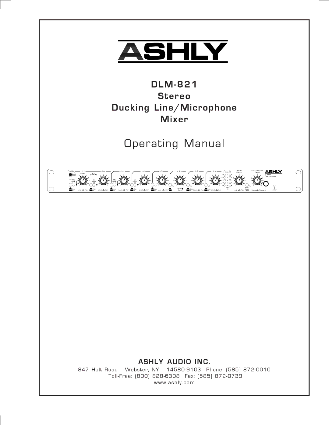 Ashly DLM-821 manual Operating Manual 