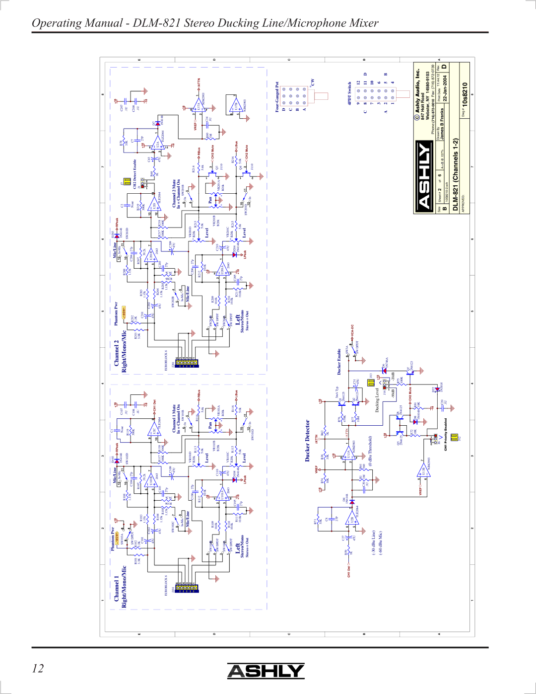 Ashly DLM-821 manual Operating 