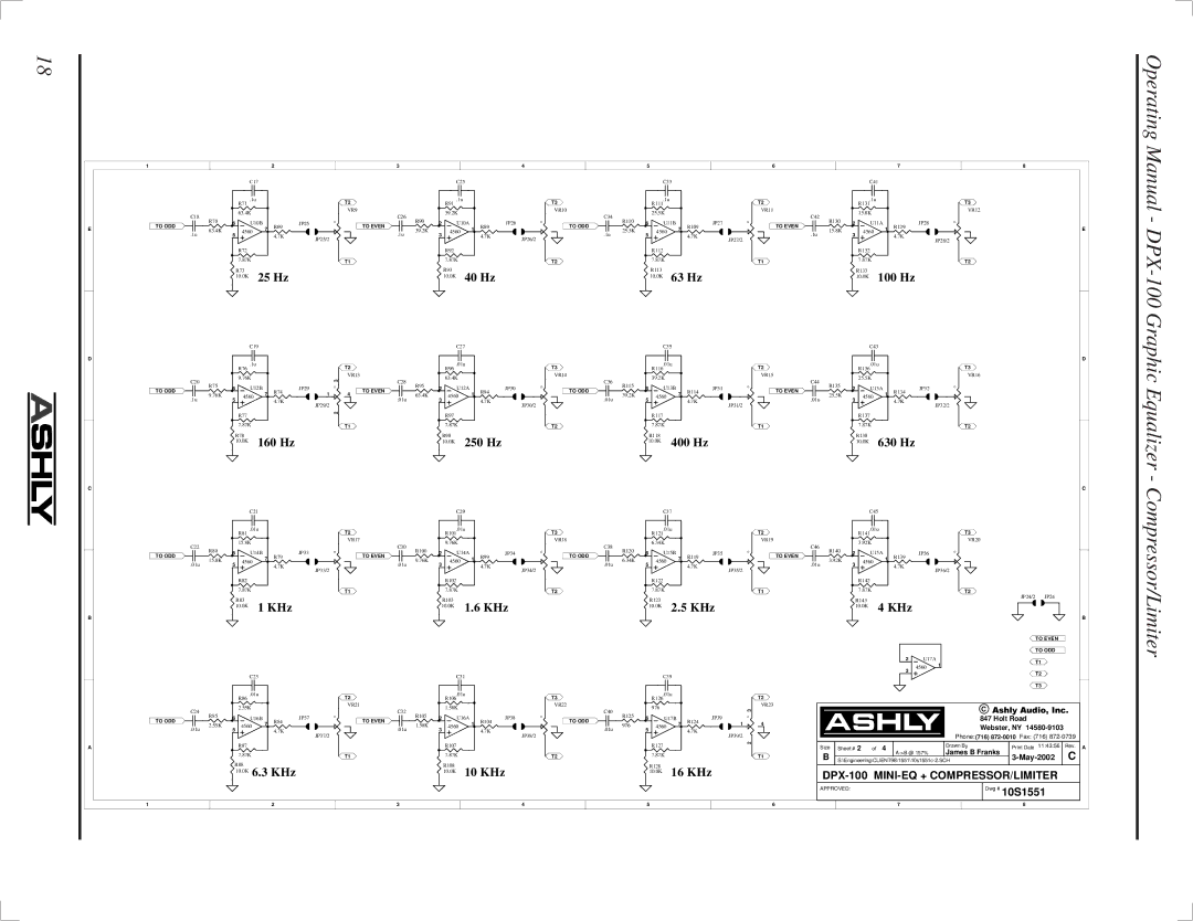 Ashly DPX-100 manual 40 Hz 