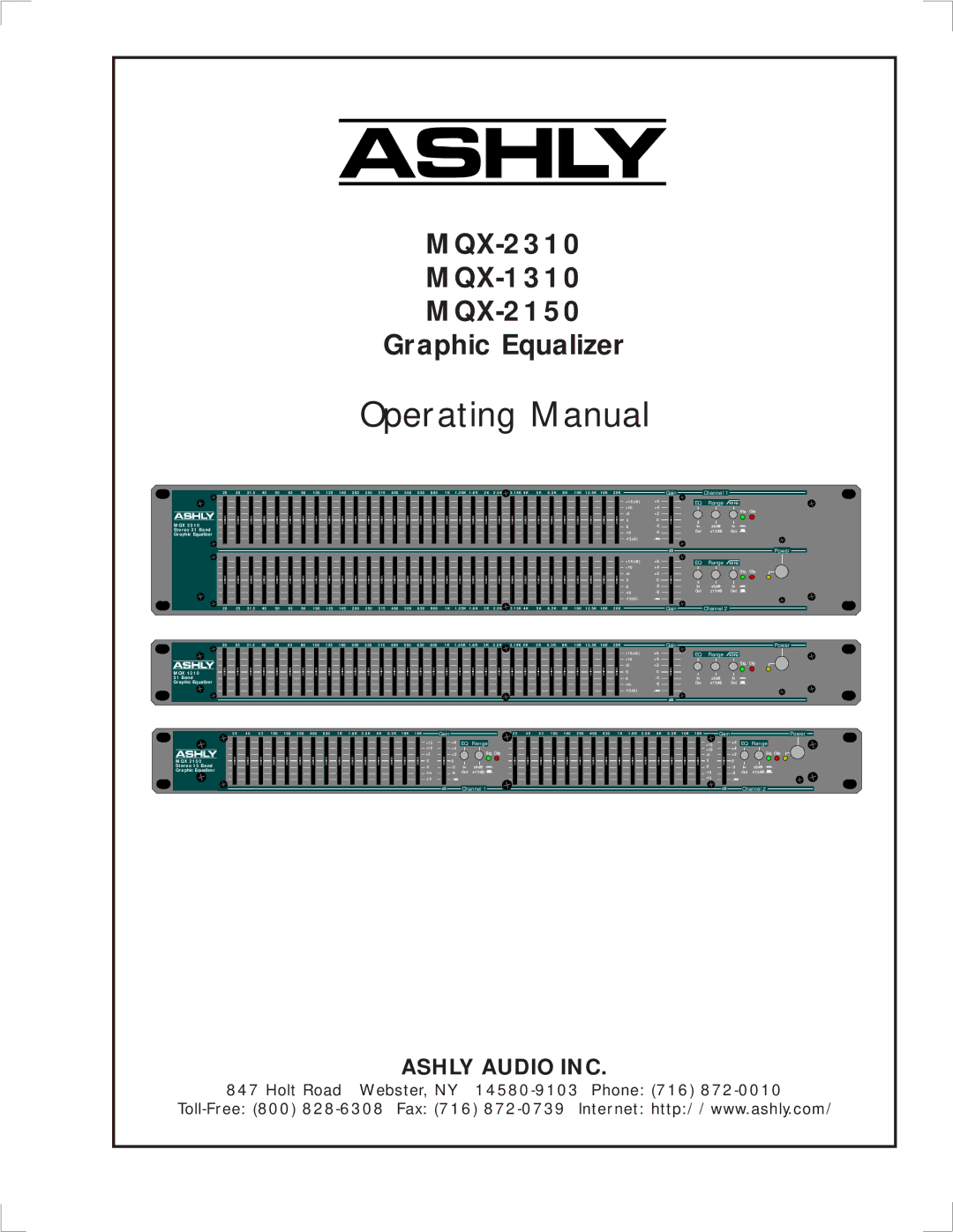 Ashly MQX-2310 manual Operating Manual 