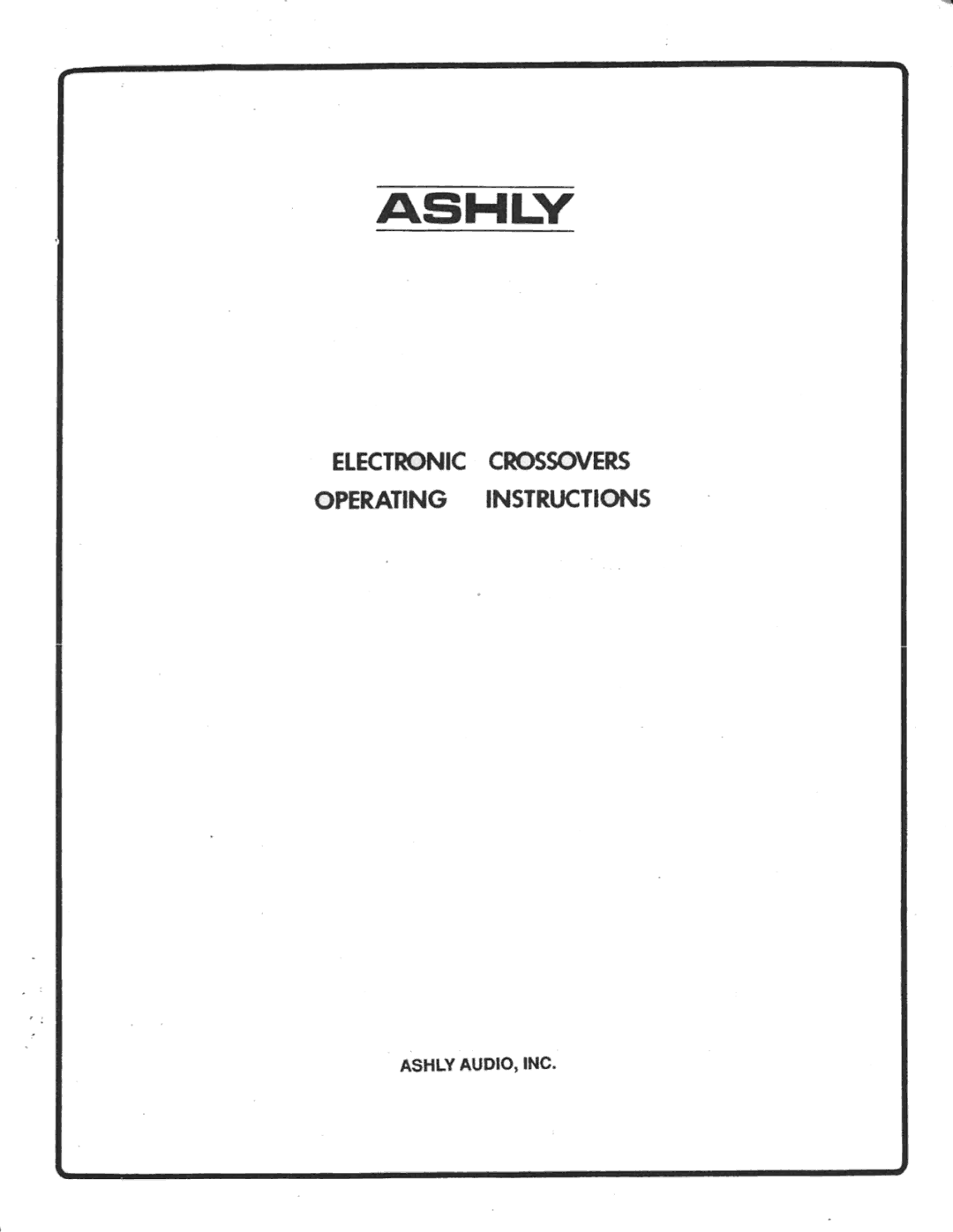 Ashly none manual 