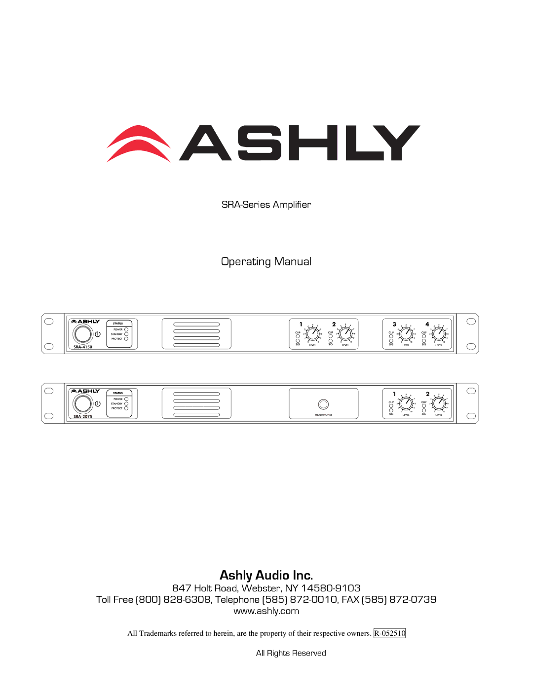 Ashly R-052510 manual Ashly Audio Inc 