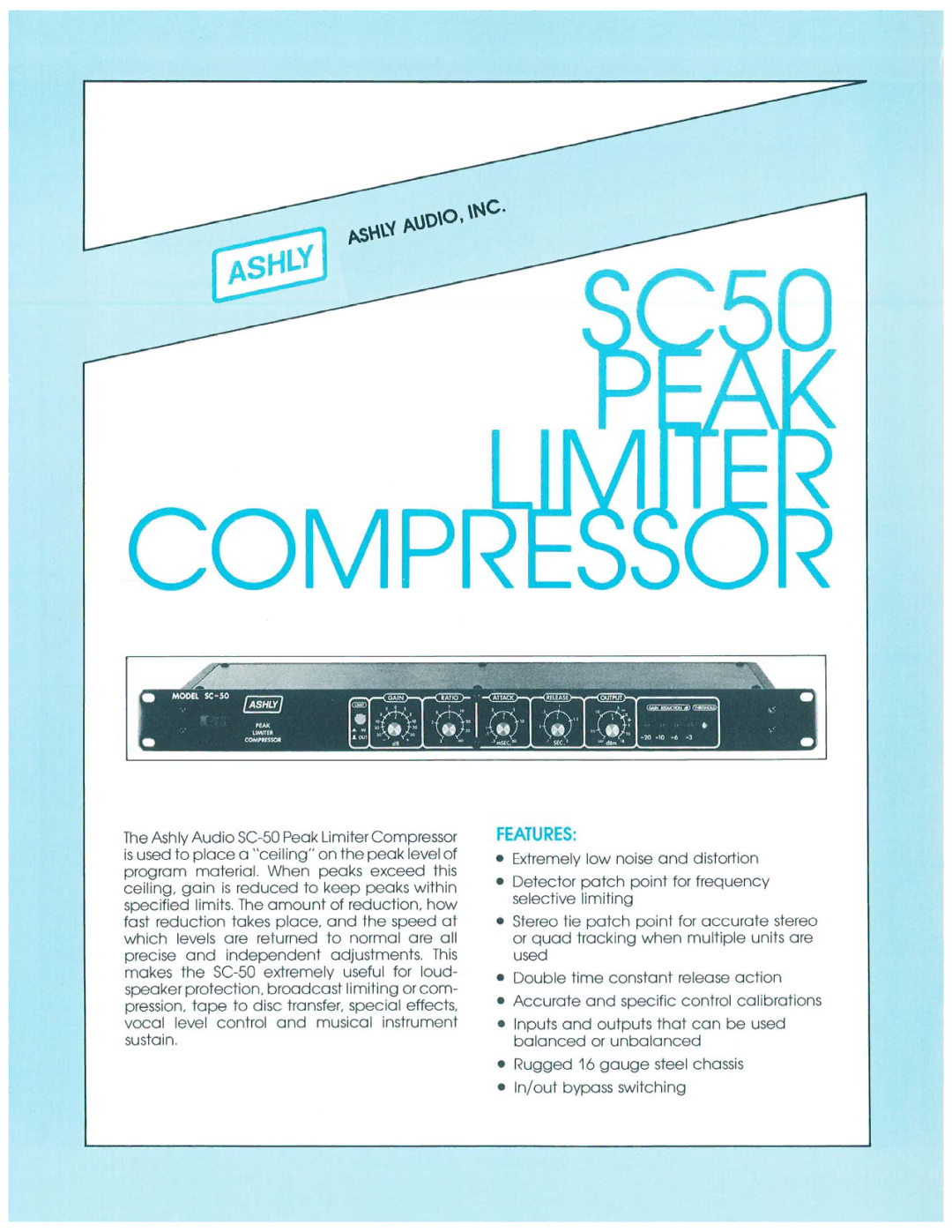 Ashly SC-50 manual 