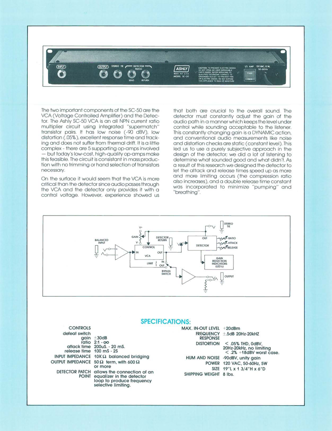 Ashly SC-50 manual 