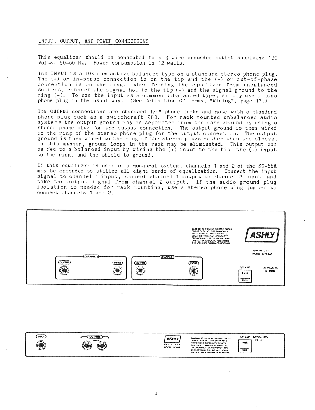 Ashly SC-63, SC-66A manual 