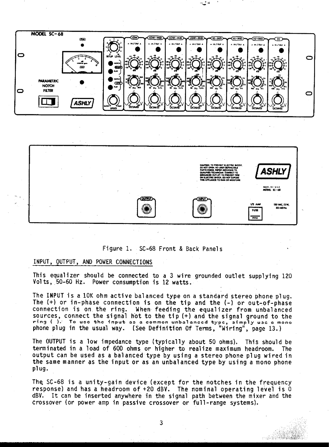 Ashly SC68 manual 