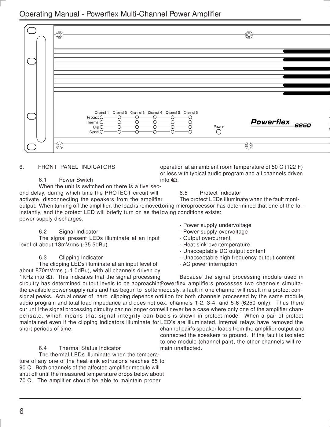 Ashly TRA-4150 manual Front Panel Indicators 