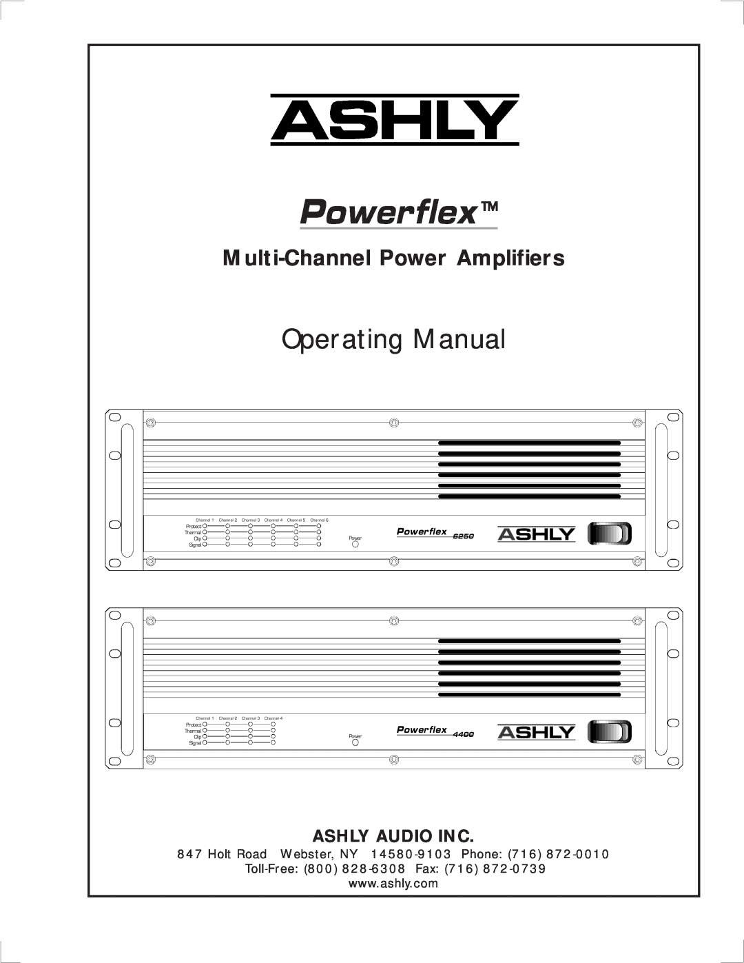 Ashly TRA-4150 manual Multi-ChannelPower Amplifiers, Powerflex , Operating Manual, Ashly Audio Inc, Holt Road Webster, NY 