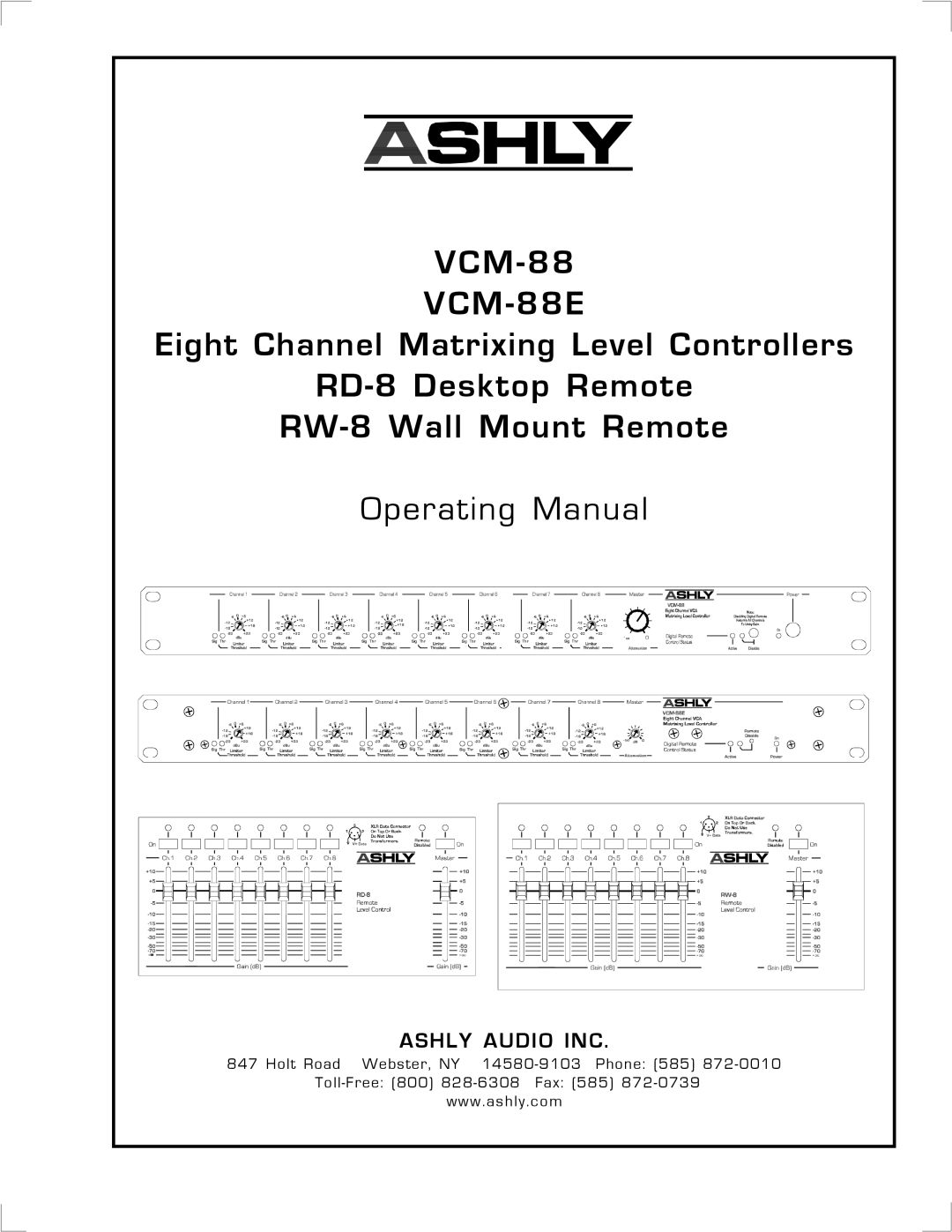 Ashly VCM-88E manual 