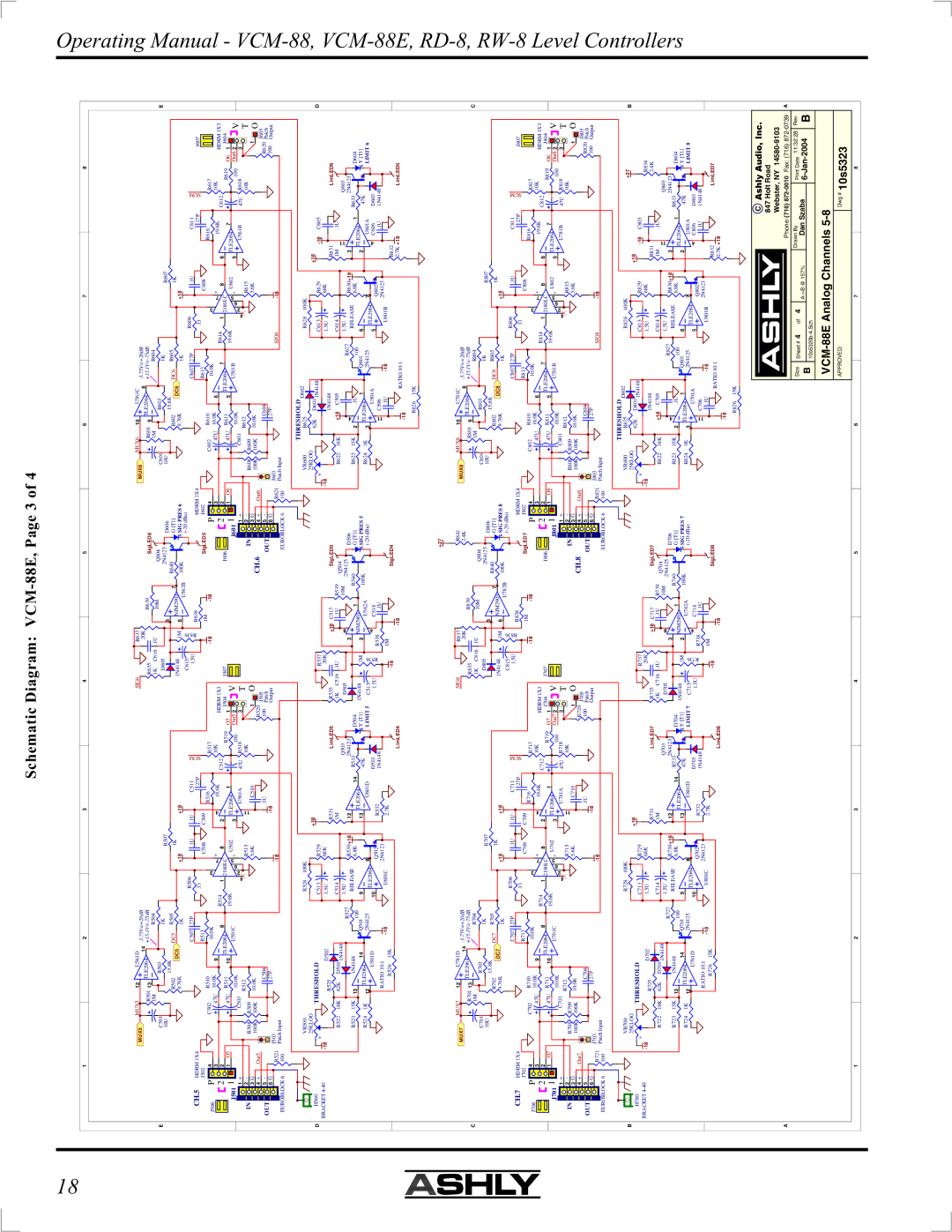 Ashly manual Schematic Diagram VCM-88E, Page 3 