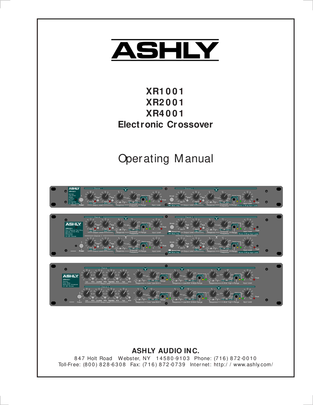 Ashly XR4001, XR2001, XR1001 manual Operating Manual 