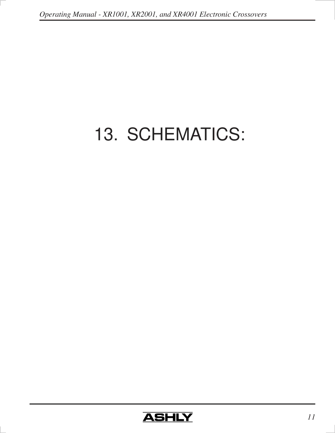Ashly XR1001, XR2001, XR4001 manual Schematics 