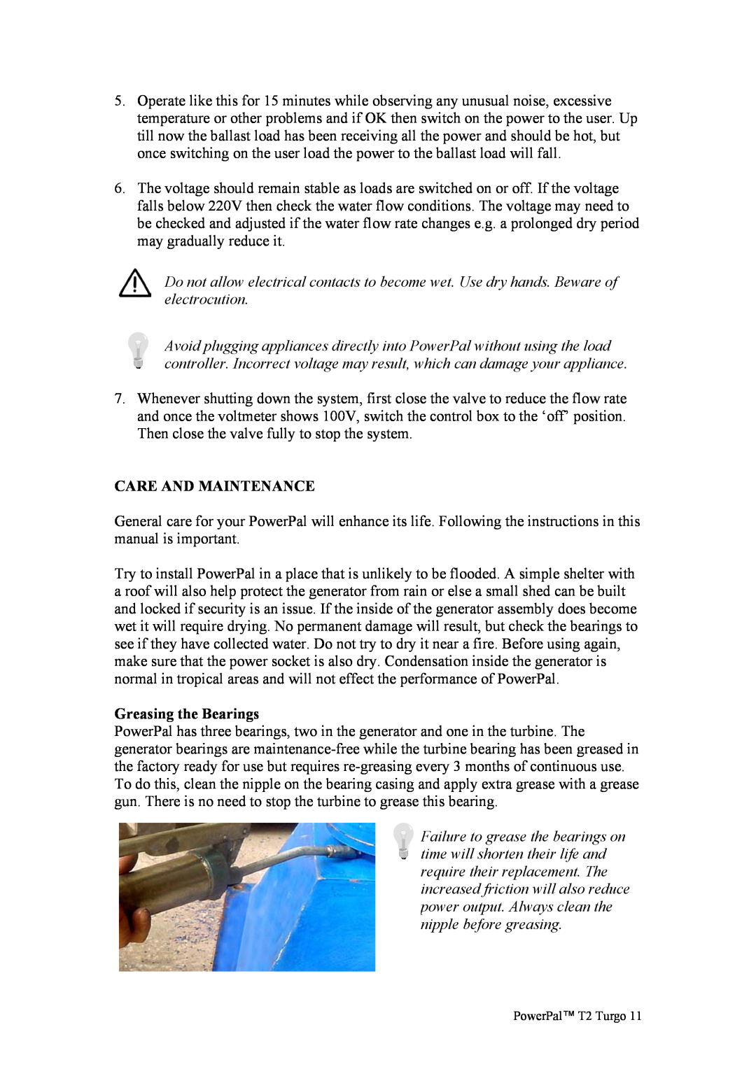 Asian Resources Int'l Limited MHG-T2 manual Care And Maintenance, Greasing the Bearings 