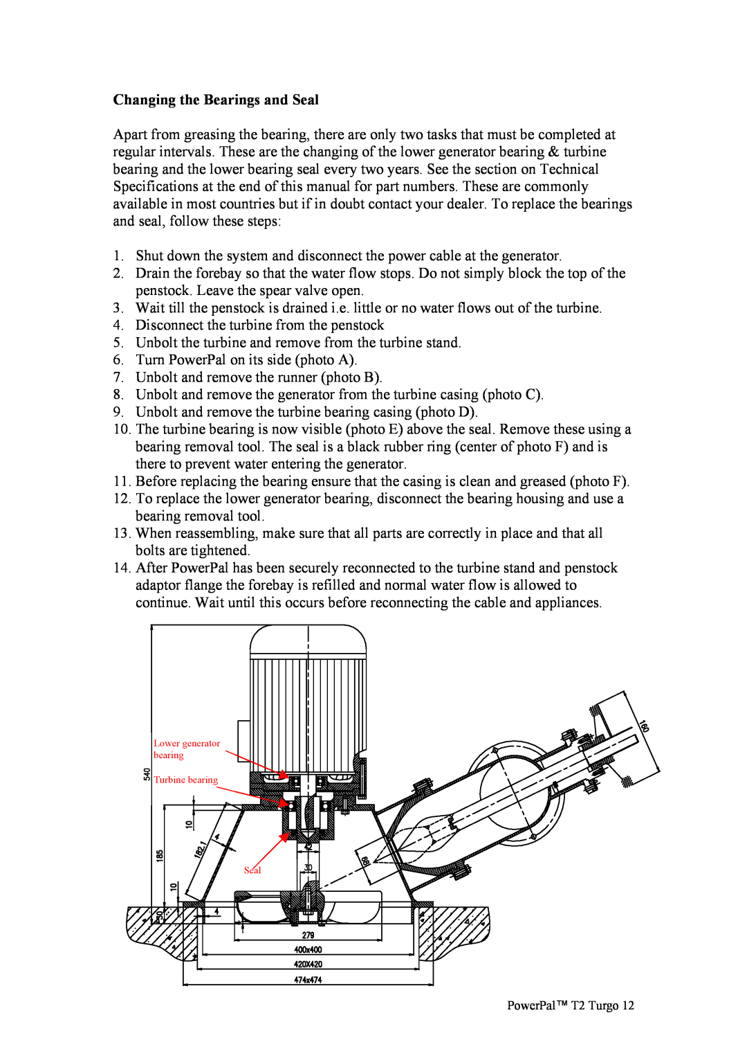 Asian Resources Int'l Limited MHG-T2 manual Changing the Bearings and Seal 