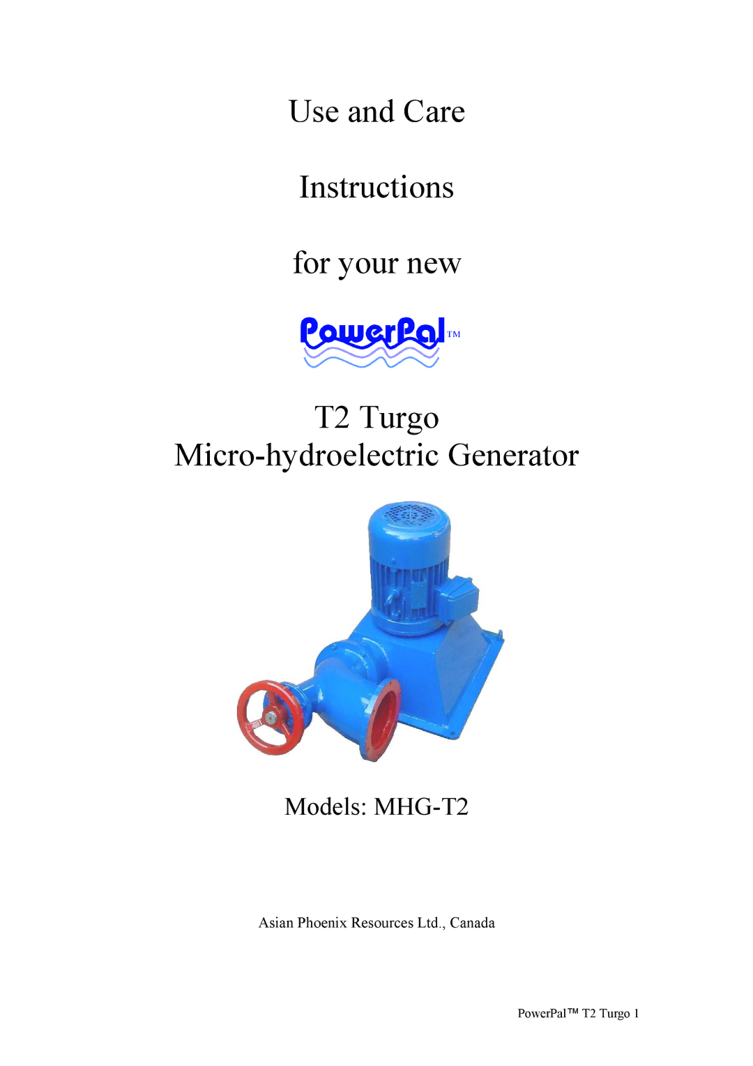 Asian Resources Int'l Limited manual Models MHG-T2 