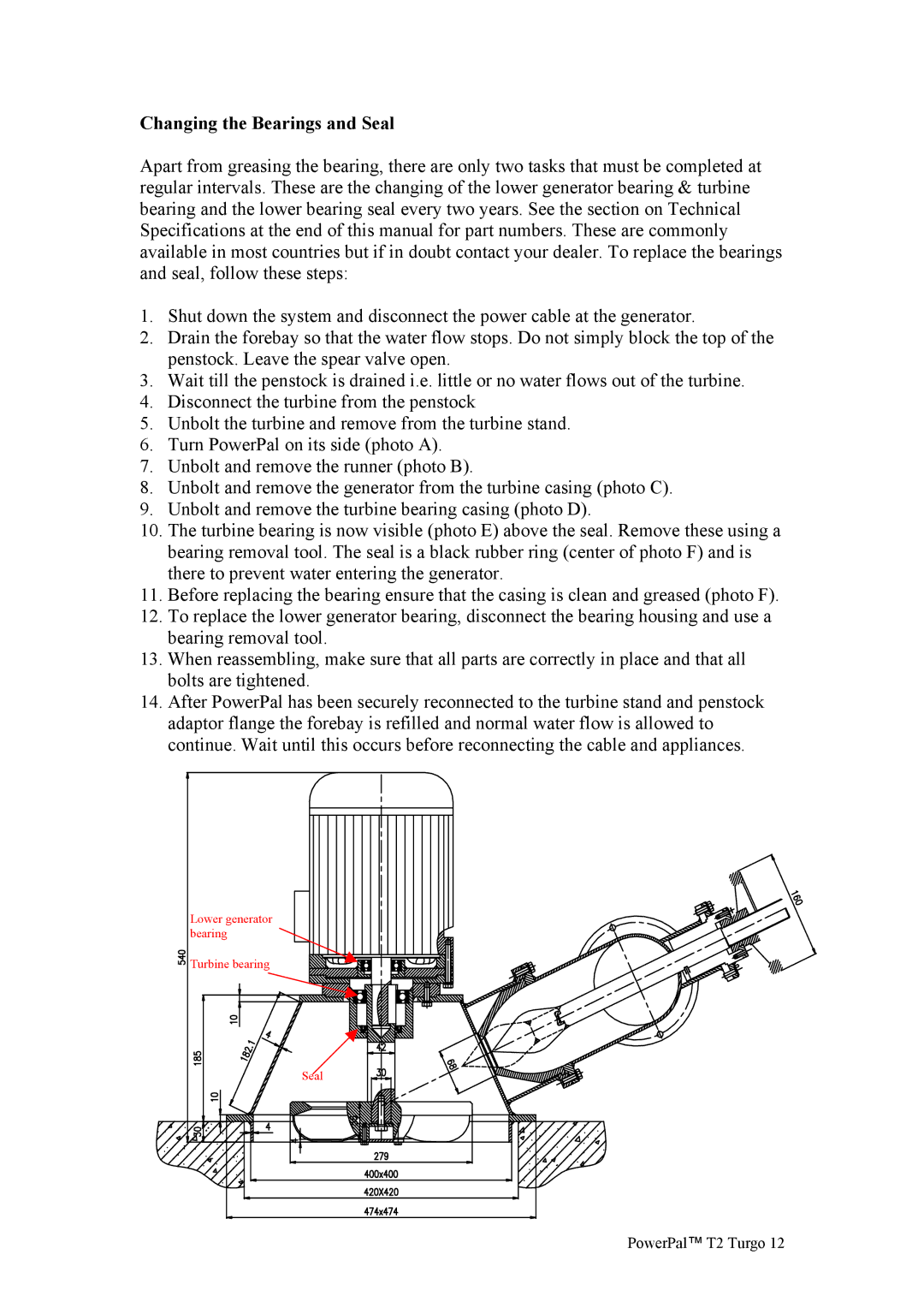 Asian Resources Int'l Limited MHG-T2 manual Changing the Bearings and Seal 