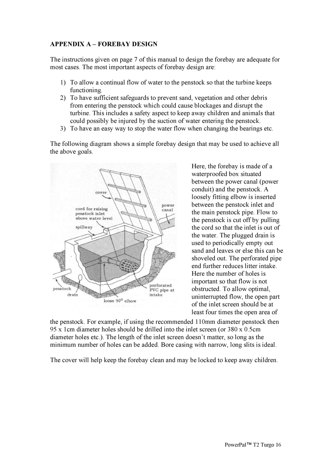 Asian Resources Int'l Limited MHG-T2 manual Appendix a Forebay Design 