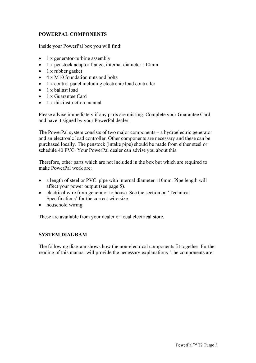 Asian Resources Int'l Limited MHG-T2 manual Powerpal Components, System Diagram 