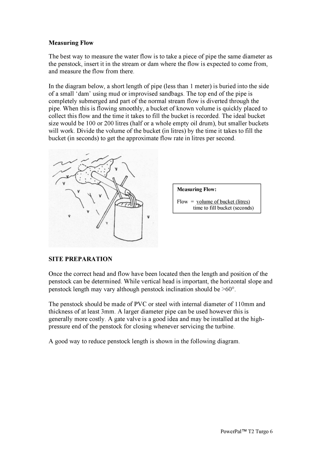 Asian Resources Int'l Limited MHG-T2 manual Measuring Flow, Site Preparation 