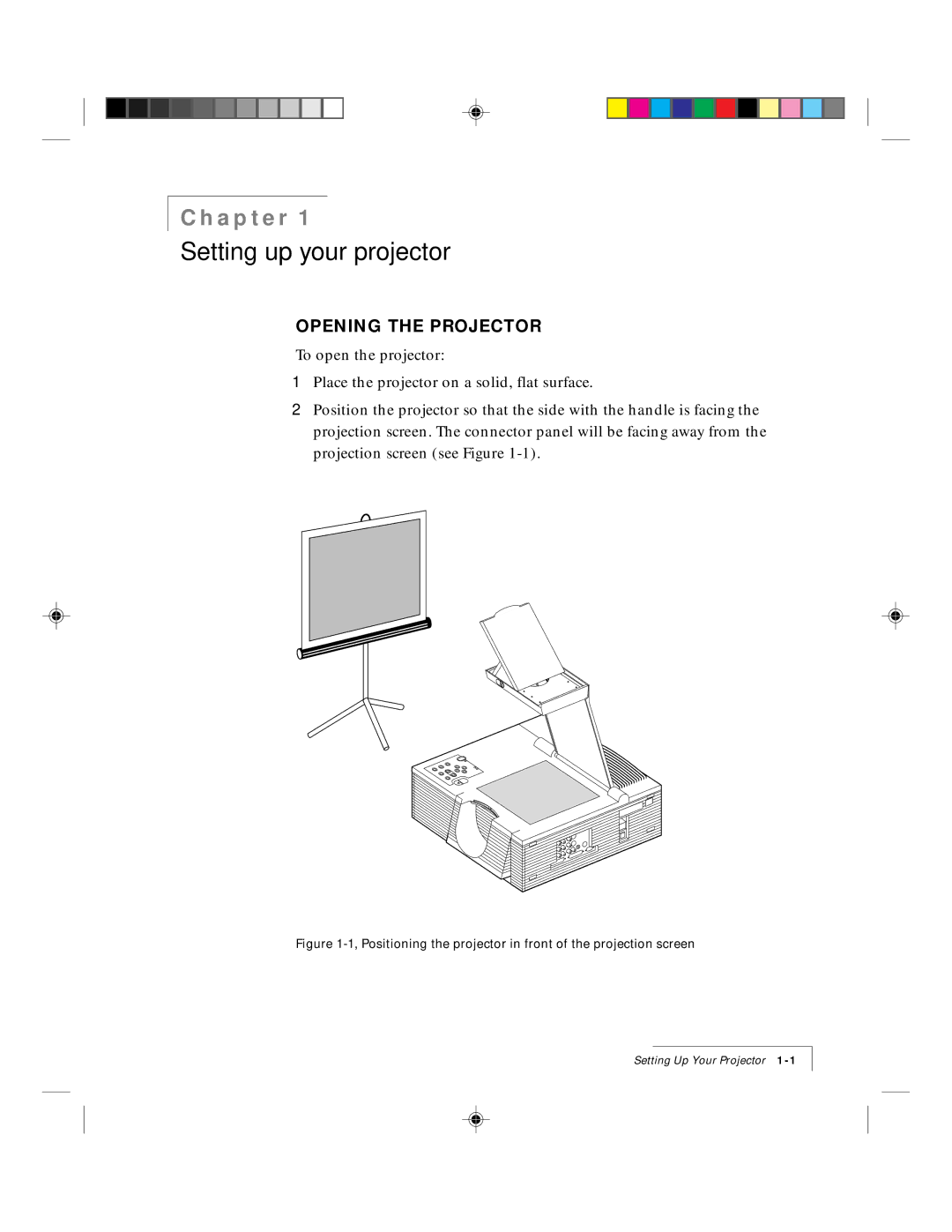 Ask Proxima 9100 manual Setting up your projector, Opening the Projector 