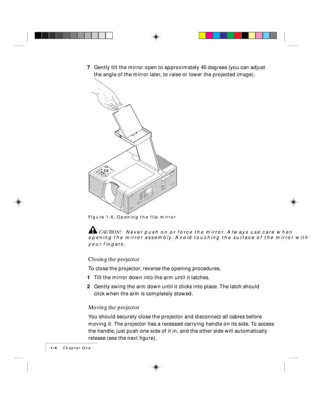 Ask Proxima 9100 manual Closing the projector, Moving the projector 