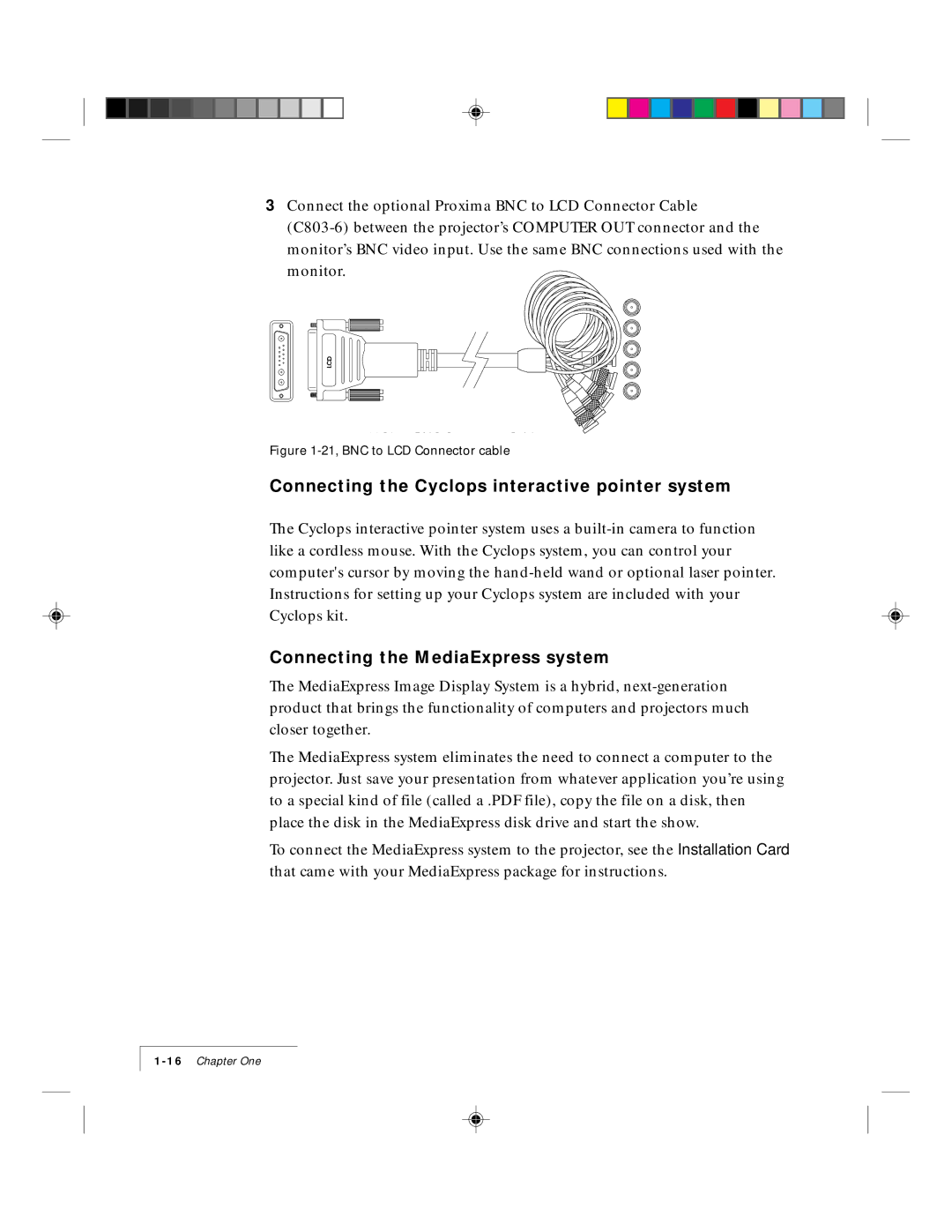 Ask Proxima 9100 manual Connecting the Cyclops interactive pointer system, Connecting the MediaExpress system 