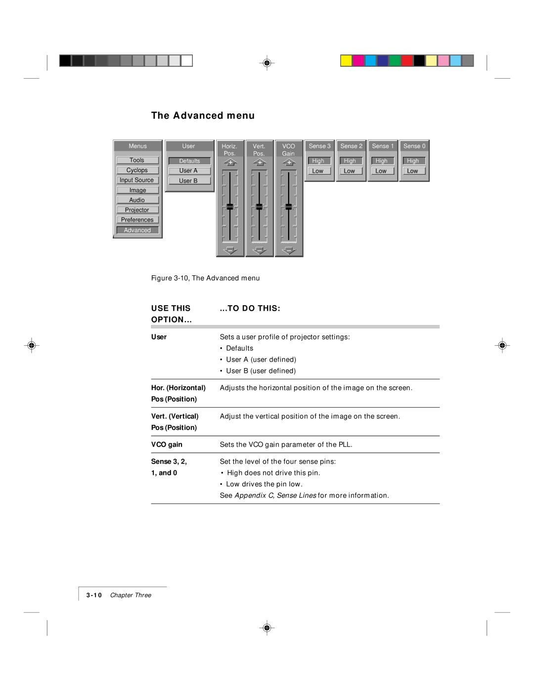 Ask Proxima 9100 manual Advanced menu 