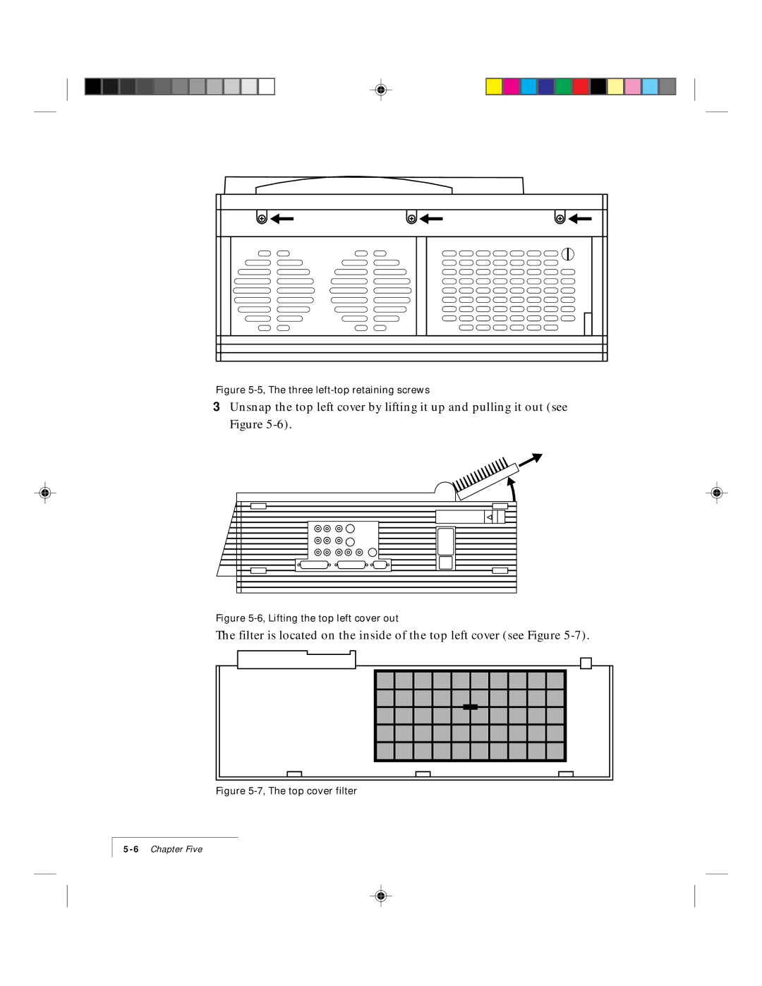 Ask Proxima 9100 manual Three left-top retaining screws 