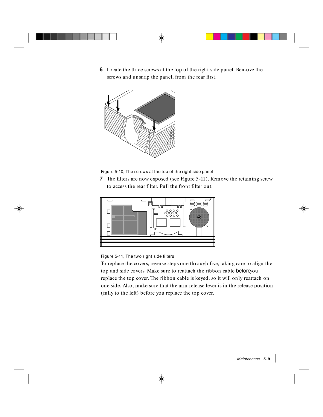 Ask Proxima 9100 manual 10, The screws at the top of the right side panel 